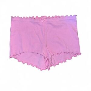 SKIMS Pink Ruffle Trim Shorts